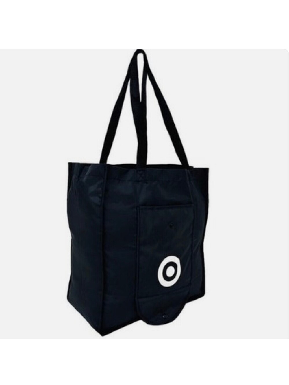 Target Foldable Reusable Tote Bag Black with White Bullseye Logo NWT